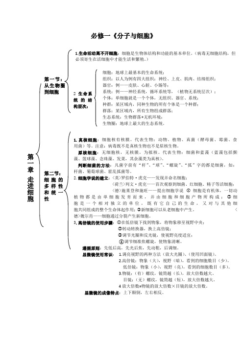 高中生物必修一二三会考高考必备知识点大全