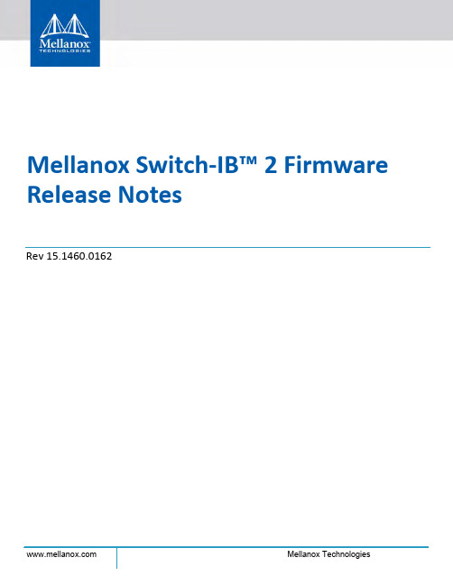 Mellanox Switch-IB 2 固件发布说明说明书