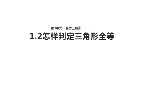 【教学课件】《1.2.1怎样判定三角形全等》(青岛版)