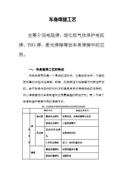 汽车焊接工艺