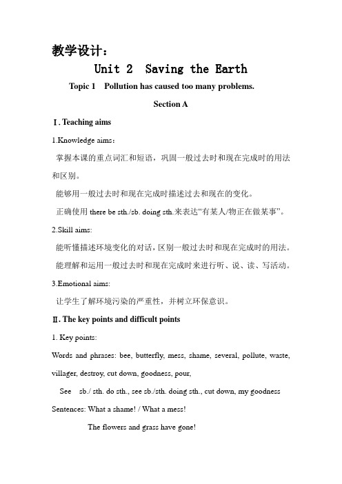 科普版九年级英语上册《Topic 1 Pollution has caused too many problems.  Section A》优质课教案_23