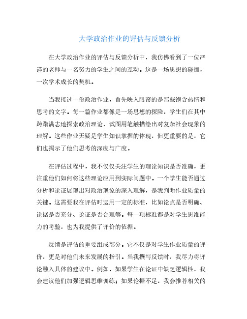 大学政治作业的评估与反馈分析