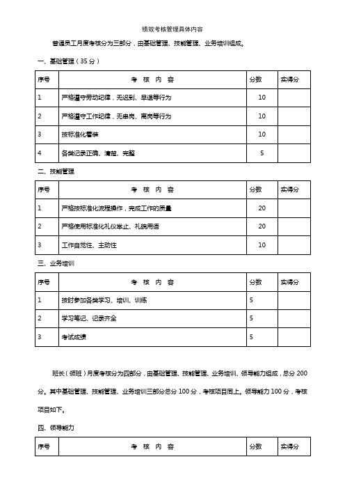 服务中心绩效考核管理规定