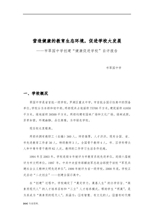 健康促进学校自评报告书