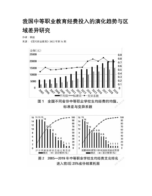 我国中等职业教育经费投入的演化趋势与区域差异研究 