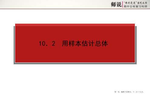 2015高考数学一轮复习课件：10.2 用样本估计总体