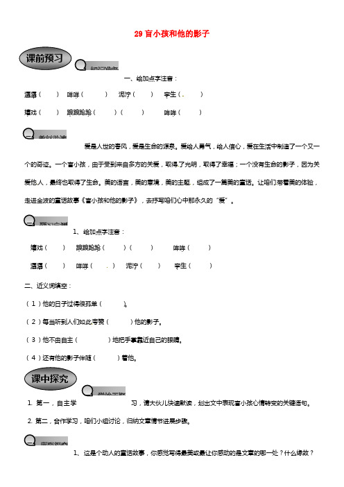 七年级语文上册 29盲小孩和他的影子导学案