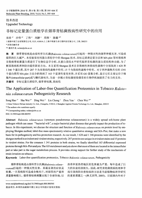 非标记定量蛋白质组学在烟草青枯菌致病性研究中的应用