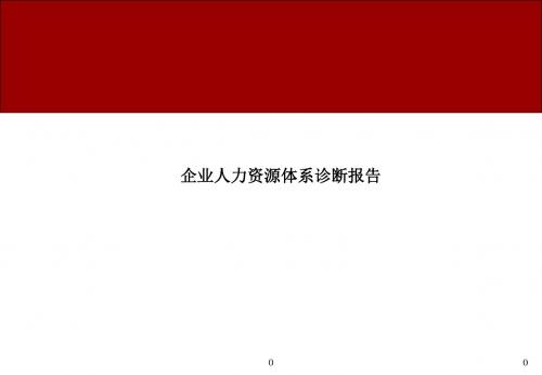 企业人力资源管理体系诊断报告