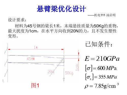 优化设计———悬臂梁