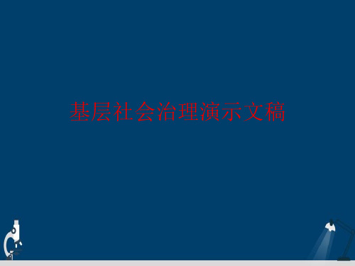 基层社会治理演示文稿