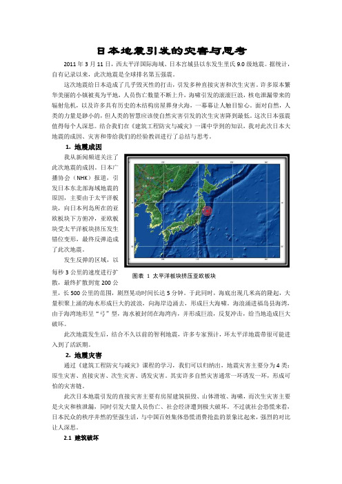 日本地震引发的灾害与思考