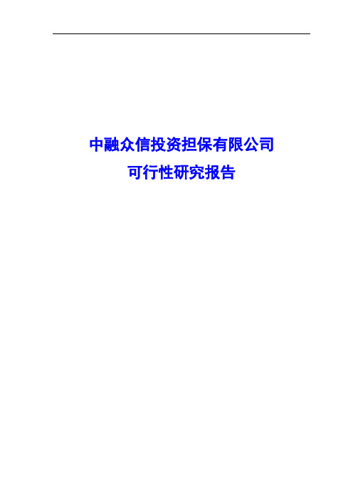 中融众信投资担保有限公司可行性研究报告