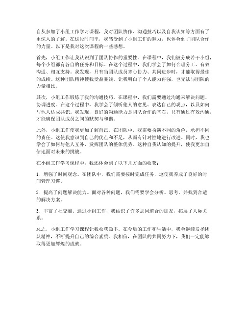 小组工作学习课程感想