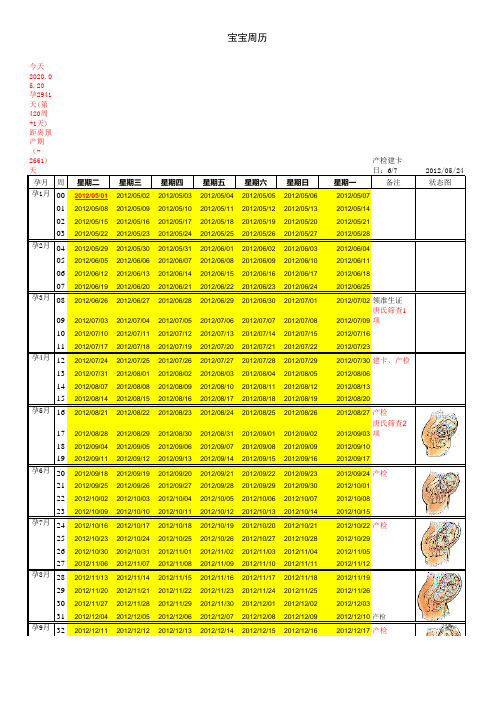 超级实用怀孕周期表