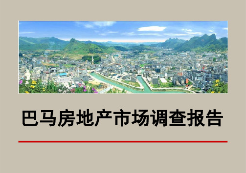 广西巴马瑶族自治县房地产市场调查报告资料讲解