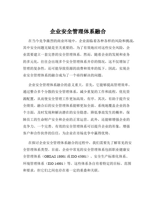 企业安全管理体系融合