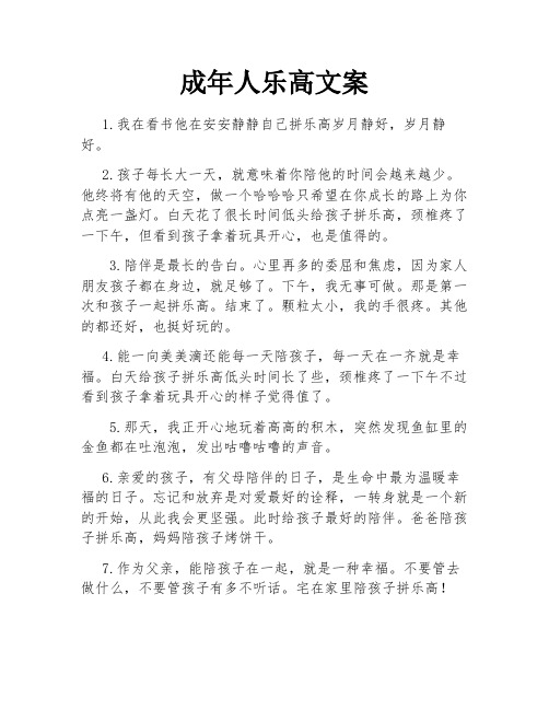 成年人乐高文案