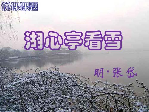 人教版初中语文八年级上第六单元29课《湖心亭看雪》说课课件(共32张PPT)