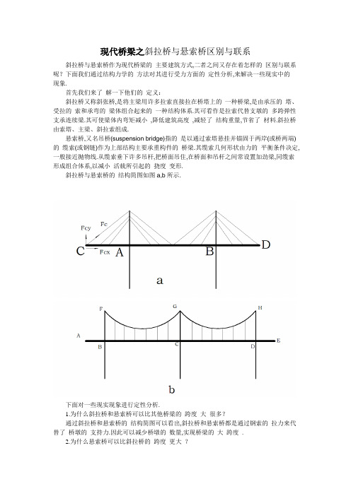 现代桥梁之斜拉桥与悬索桥区别与联系[优秀工程范文]