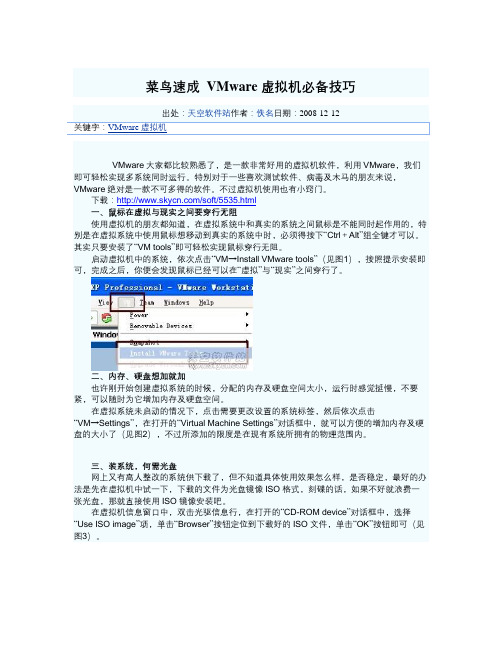 菜鸟速成 VMware虚拟机必备技巧