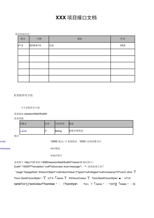 开发接口文档-API文档模板