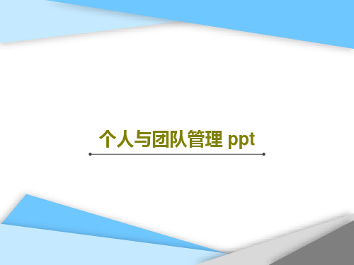 个人与团队管理 ppt共53页PPT