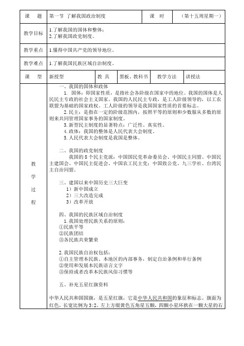 第一节 了解我国政治制度