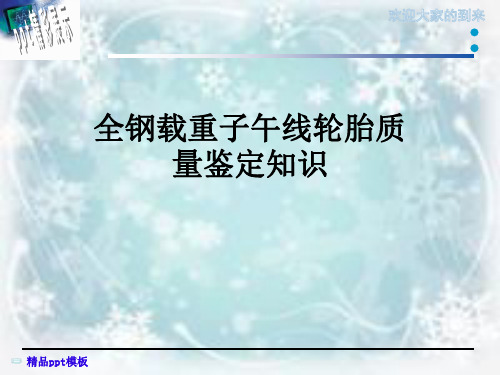 全钢载重子午线轮胎质量鉴定知识