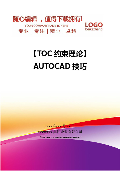 精编【TOC约束理论】AUTOCAD技巧