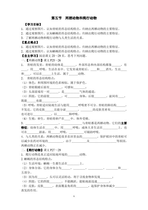 第五节两栖动物和爬行动物复习提纲