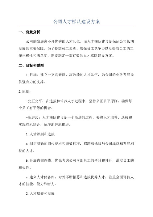 公司人才梯队建设方案