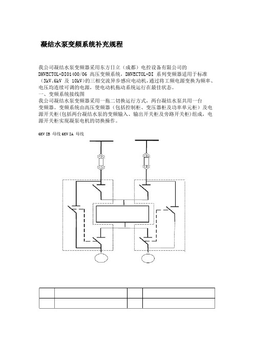 凝结水泵变频初步运行规程