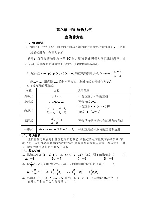 第八章 平面解析几何