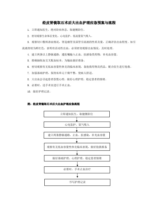 经皮肾镜取石术后大出血护理应急预案与流程