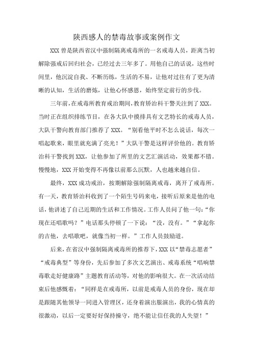 陕西感人的禁毒故事或案例作文