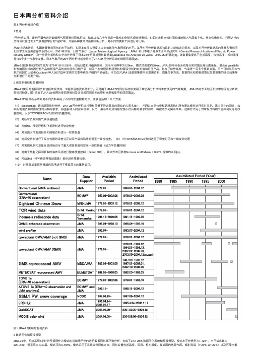 日本再分析资料介绍