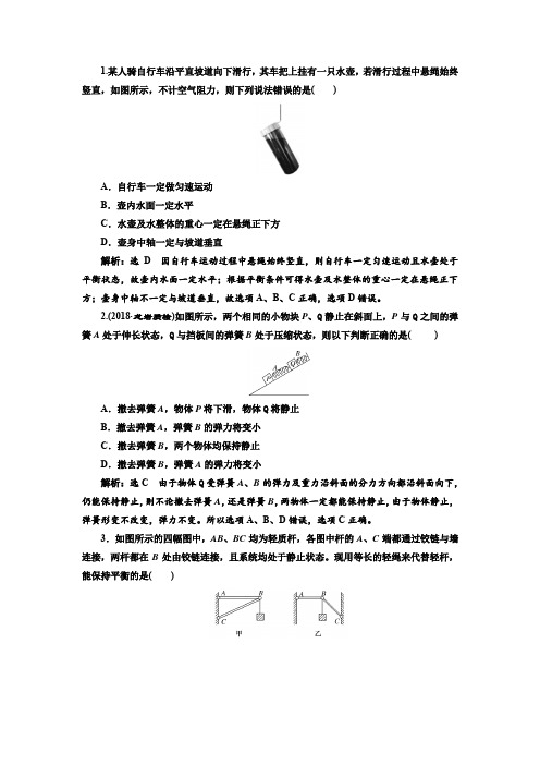 高中物理一轮复习-二-专题训练题-重力、弹力、摩擦力