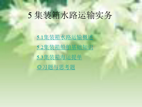 集装箱水路运输概述集装箱船舶基础知识集装箱海运提单