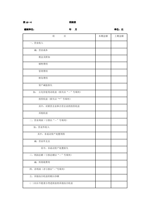 2018最新利润表模板_共16页