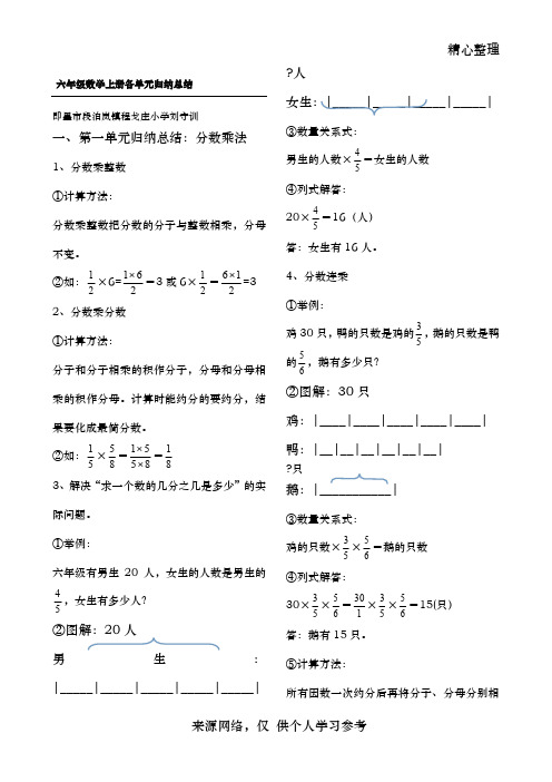 六年级数学上册第1单元归纳总结