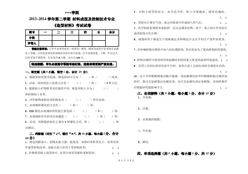 《造型材料》考查试题