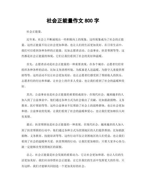 社会正能量作文800字