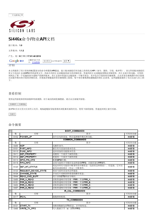 Si446x中文API文档