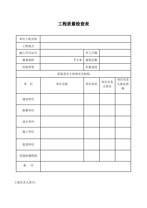 工程质量检查表