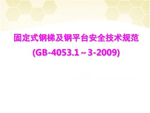 固定式钢梯及钢平台安全技术规范教材