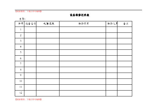 设备维修记录表(精品范文).doc