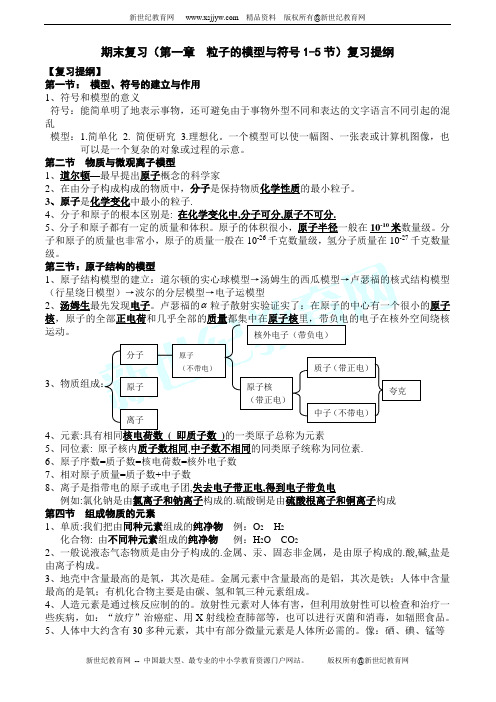 第一章 粒子的模型与符号(1-5节)知识点的整理和巩固练习