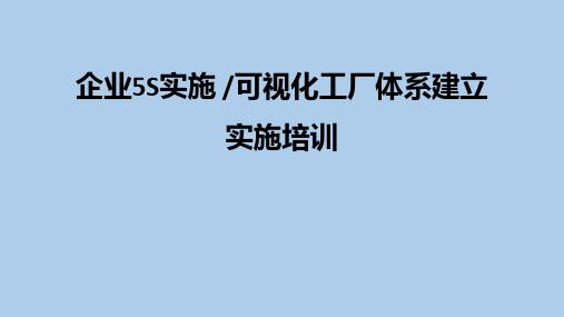 企业5S实施可视化工程体系建立培训