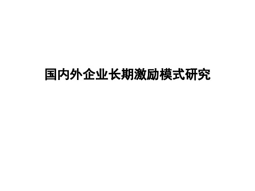 国内外企业长期激励模式研究报告(ppt 45页)